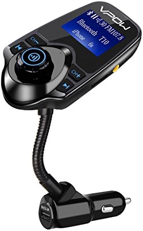FM Transmitter Bluetooth FM Transmitter for Car, VPOW Bluetooth Car Adapter Bluetooth Car Stereo Bluetooth Cigarette Lighter Adapter Bluetooth for Car with 1.44” Display TF SD Card Slot Car Charger