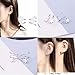 MSECVOI 925 Sterling Silver Star Earrings for Women Teen Girls Fashion Wrap Earrings