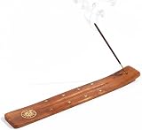 VIE Wooden Incense Holder 25cm with Assorted Golden Designs view 2