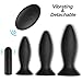 3Pcs Vibrating Butt Plug Set Anal Plug Training Kit, Remote Control 9 Vibration Modes Anal Sex Toys with Suction Cup Base for Male, Female and Beginner