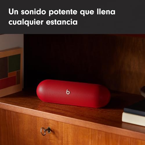 Pill - Altavoz Bluetooth inalámbrico y Cargador portátil Mediante USB-C, hasta 24 Horas de autonomía, Resistencia al Agua IP67, Compatible con Apple y Android, micrófono Integrado – Rojo Fuego