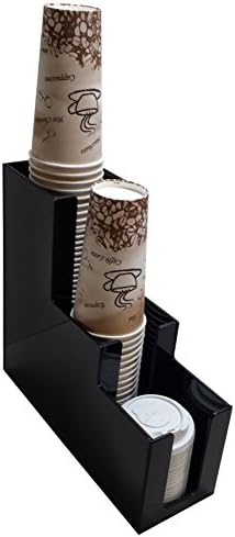Vertical Coffee Cup Dispenser and Lid Holder Condiment Stirrer, Sugar Cup Caddy Organize and Display Your Coffee Station Counter with Style 1wx3d (1006)