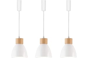 Kiven H-Type Track Lighting Light Fixture, Modern Halo Track Pendant Light, Adjustable Length Track Light Pedant for Bedroom Kitchen Home Lighting White(3 Lights)