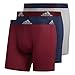 adidas Men's Stretch Cotton Boxer Brief Underwear (3-Pack), Collegiate Burgundy/Collegiate Navy Light Onix/Col, Large