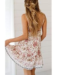 Perfect Diary vestido corto con tirantes florales para mujer, cuello en V, vestido de verano