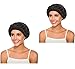 2Pack Women’s Wide Band Soft Silky Satin Bonnet Night Sleep Hat Hair Loss Cap for Frizzy Natural Hair (Black)