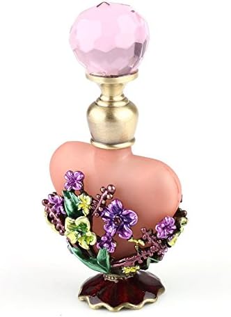 VERY100 High Quality Beautiful Perfume Bottles/aromabotoru 5ml Pink Aromatherapy for Jar Beautiful Antique Flower Design, Present, Wedding Decoration VERY100 High Quality Beautiful Perfume Bottles/aromabotoru 5ml Pink Aromatherapy for Jar Beautiful Antique Flower Design, Present, Wedding Decoration