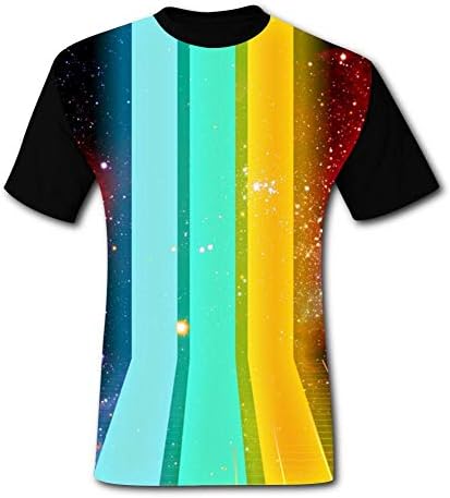 Mens T-shirt,Galaxy Light Imagin-e Drago-n Evolv-e Comfortable and Fantasy Print Short Sleeves Tees