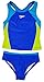 Speedo Girls Racerback 2-Piece Tankini Swimsuit (10, Blue Green Blocked)