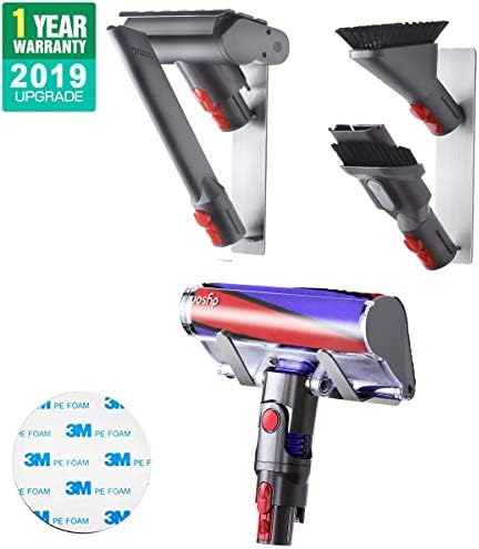 XIGOO Vacuum Cleaner Accessory Holders Wall Mounted, Self-Adhesive Attachment Station Compatible for Dyson V10, V8, V7, V6 Cordless Vacuum Cleaner, Set of 3