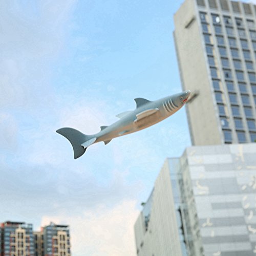 Wenasi EPP Super Durable Throwing Glider Shark Inertia Plane Foam Aircraft Toy Hand Launch Airplane Model Outdoor Sports Toy for Kids Â£Â¨17.7517.755.12 in,Grey)