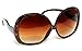 Brown Gradient Oversize Sunglasses for Women, Tortoise, Size X-Large