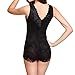 Shymay Women's Lace Body Shaper Open Bust Shapewear Bodysuit Slimming Body Briefer (Black, Medium)