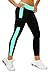 iloveSIA Women's Yoga Leggings Athletic Pants with Pocket Size M Black+Lake Blue