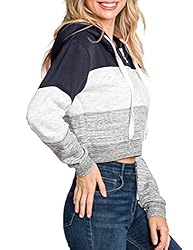 DOUBLJU Casual Crop Hoodie Long Sleeve Zip Up