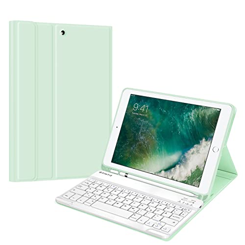 FINTIE Tastatur Hülle für iPad 9.7 2018 (6. Generation), Soft TPU Rückseite Gehäuse Keyboard Case mit eingebautem Pencil Halter, magnetisch Abnehmbare