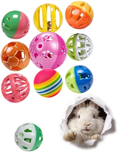 DIYUQISHI 10-Pack Assorted Rabbit Balls Toys for Bunnies Indoor Cage Play at Amazon