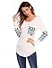 SummerRio Women's Long Sleeve Graphic Print Patchwork Casual T-Shirt With Pocket