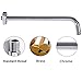 16 Inch Shower Arm with Flange Chrome, Wall Mount Shower Arm for shower head, Soild Brass Straight Shower Head Arm Extra Long Solid Brass pipe
