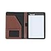 Samsill Contrast Stitch Faux-Leather Portfolio, Mini Size Business Interview Professional Padfolio, Includes 5 x 8 Inch Writing Pad, Brown