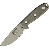 ESEE -3 Serrated Edge Blades & Micarta Handles with OD Green Sheath, Desert Tan