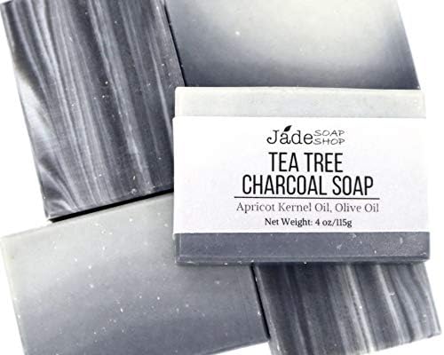 Natural Soap - Tea Tree Charcoal Soap Handmade with Coconut Oil and Organic Essential Oils