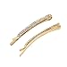 JETEHO 4 Pack Double Row Clear Sparkling Crystal Rhinestone Hair Barrettes Bobby Pins Clips Fashion Hair Clip Hair Accessories for Women (Gold)