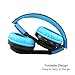 Alltrum Wireless On-Ear Headphone Wireless Headsets for Sports, LED Light, Lightweight Style,Built-in Microphone, SD Slot, FM, Wired Modes for Smartphones / PC / Tablets, Black and Bluethumb 3