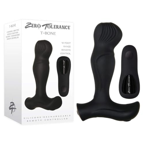 Zero Tolerance T-Bone - 7 Powerful Vibrating Sppeds & Functions -Silicone Rechargeable Remote Controlled Prostate Massager - 50 Foot Range - Black at Amazon