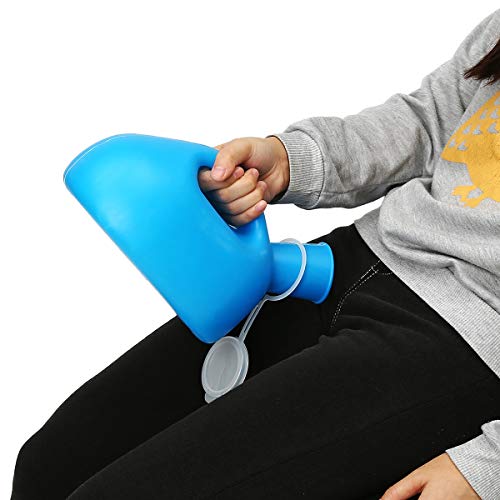 Thick Firm Men Urinal Bottle, Essort 67.64oz Portable Male Urine Bottle, Fit for Men, The Elder and Paralyzed Patients, Also for Car Travel Camping Caravan Camping, Outdoors Journey 10.43x5.5x6.3in
