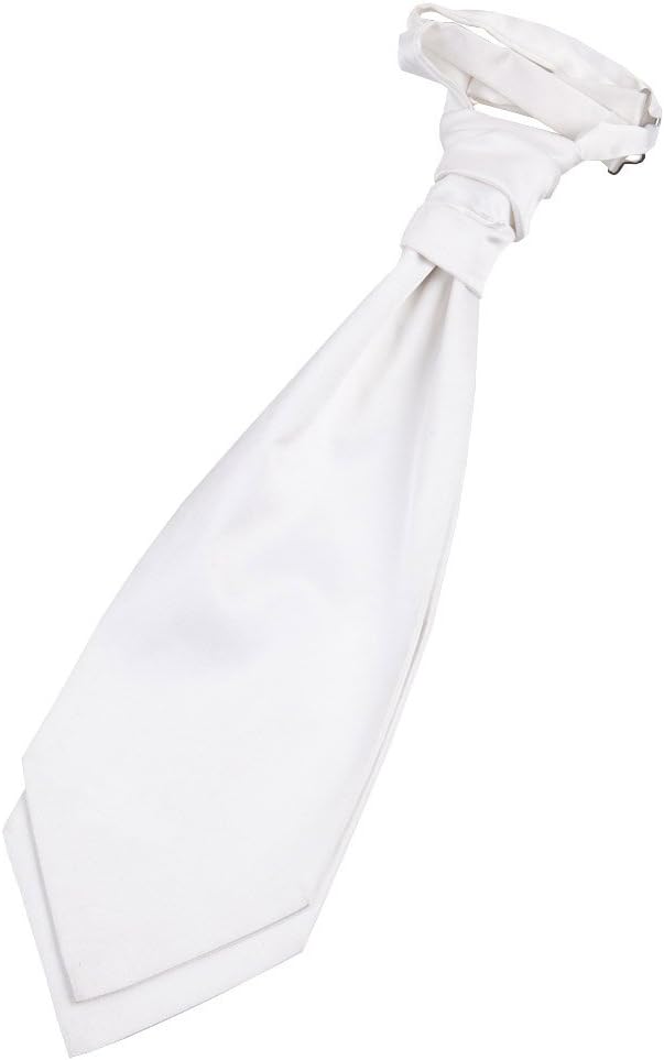Men Plain Satin Wedding Groom Classic Scrunchie Pre-Tied Cravat