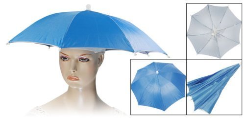 Payanwin Outdoor Umbrella Hat Golf Fishing Camping Beach Rain Sun Folded Adjustable Blue Sports Head Umbrella Cap