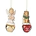 Lion and Angel with Lamb Bell Hanging Ornament 3 3/4 Inch (Set of 2)