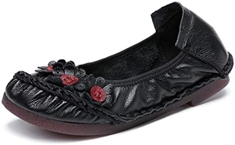 モカシンシューズ 花飾り 春 秋 パンプス レディース モカシン ローヒール ローファー ぺたんこ 柔らかい 屈曲性 カジュアルシューズ レディースシューズ 婦人靴 シューズ 滑り止め 年寄り 母の日 贈り物 民族風 Mfmusic Ca