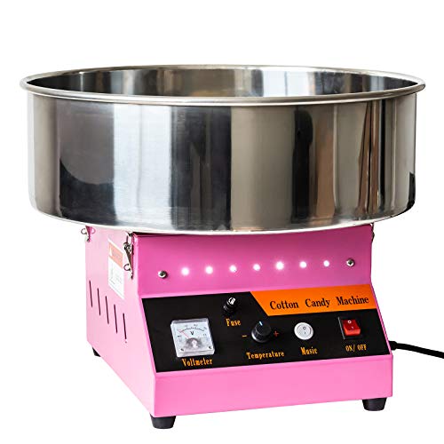 AJO Electric Commercial Quality Cotton Candy Machine and Candy Floss Maker (Pink)