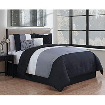 Amazon.com: 7 Piece Black Grey White Colorblock Stripes