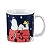 Vandor Peanuts Holiday 20 Ounce Heat Reactive Ceramic Mug, Multicolored