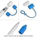 Fintie 3 Pieces Silicone Bundle Compatible with Apple Pencil 1st Generation, Soft Protective Cover Accessories Pencil Cap Holder with Nib Cover, Cable Adapter Tether, Blue