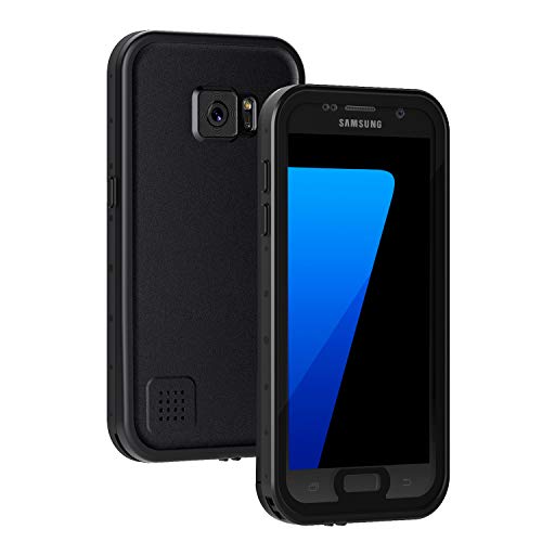 Lanhiem Galaxy S7 Case, IP68 Waterproof Dustproof Shockproof Case with Built-in Screen Protector, Full Body Sealed Underwater Protective Cover for Samsung Galaxy S7 (Black)