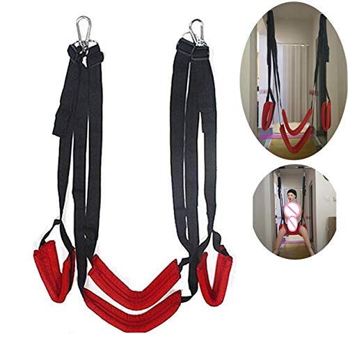 QKVNA Deluxe Fantasy Adult Door Swing Swivel Swing with Comfortable Seat & Leg Pads for Couples