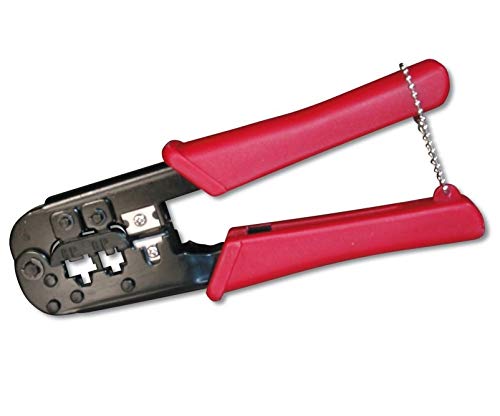 PremiumCord Crimping Tool for Telephone and Network Cable 4.6.8 Wire Universal RJ11 RJ12 RJ45 Red and Black