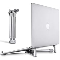 Portable Laptop Stand, JUBOR Adjustable Laptop Stand for MacBook Pro, Aluminum Desk Foldable Compact Universal Computer Cooling Stand for 12 13 15 17 inch