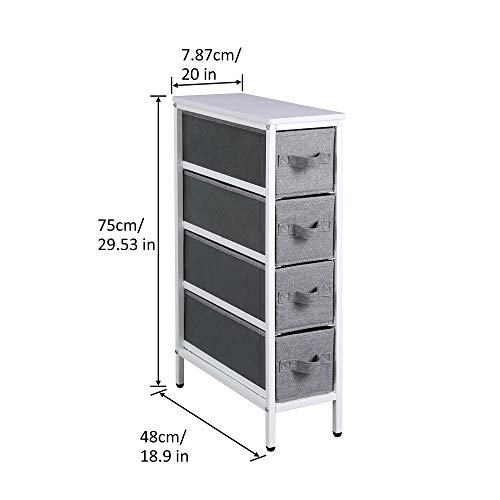 HOMEFORT Narrow Vertical Dresser, 4Drawer Chest, Storage Organizer