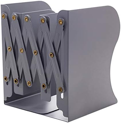 Amazon Co Jp Zaroing 本立て ブックスタンド 伸縮自在 金属製 卓上収納 仕切りスタンド 雑誌 新聞 書類入れ 多機能 おしゃれ グレー L ホーム キッチン
