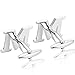 MOWOM Silver Tone 2PCS Rhodium Plated Cufflinks Initial Letter Capital Alphabet M Shirt Wedding