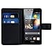 kwmobile Wallet Case for Huawei Ascend P6 - Protective PU Leather Flip Cover with Magnetic Closure, Card Slots and Kickstand