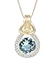 Amazon Collection 10k Gold Love Knot Gemstone Pendant Necklace, 18