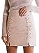 Simplee Apparel Women's Slit Lace up High Waist Bodycon Faux Suede Skirt