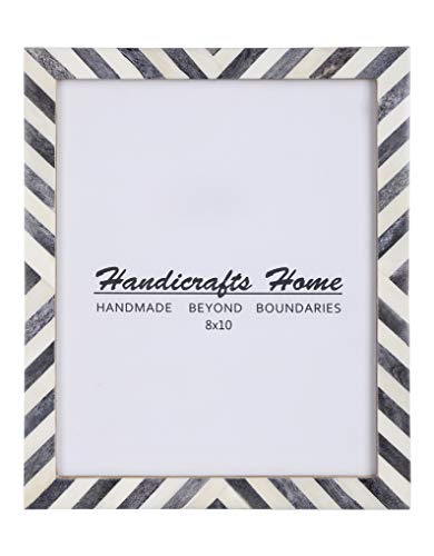 Handicrafts Home8x10 Chevron Pattern Inspired Picture Frame -8x10 Frames for Wall Hanging & Desk Decor, Vintage Decor, Living Room & Office Decor -Picture Frame for Photos, Nursery Decor Gifts, Grey