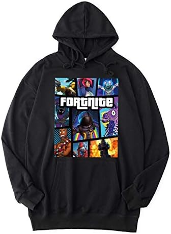 Classic Fort-nite Kids Thin Long Sleeve Hooded T-Shirt Sweatshirts Children with Pullover Pocket